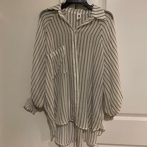 Oversized Striped Button Down